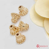 10PCS 8MM High Champagne Plated Brass Speaker Beads Caps