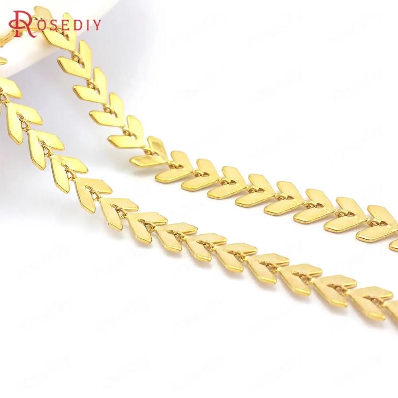 6MM 24K Brass Tree Leaf Necklace Chain DIY Jewelry Findings Accessories
