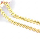 6MM 24K Brass Tree Leaf Necklace Chain DIY Jewelry Findings Accessories