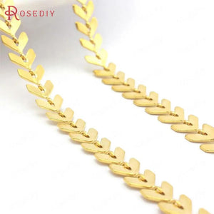 6MM 24K Brass Tree Leaf Necklace Chain DIY Jewelry Findings Accessories