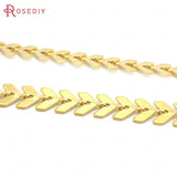 6MM 24K Brass Tree Leaf Necklace Chain DIY Jewelry Findings Accessories