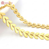 6MM 24K Brass Tree Leaf Necklace Chain DIY Jewelry Findings Accessories