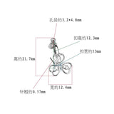 S925 Silver Clover Zircon Pendant Safety Buckle DIY Jade Jewelry