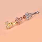 S925 Silver Clover Zircon Pendant Safety Buckle DIY Jade Jewelry
