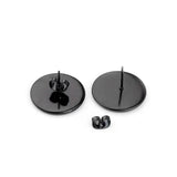 10pcs Stainless Steel Bezel Tray Ear Studs Base for DIY Jewelry Making
