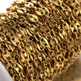 1m Stainless Steel Oval Coffee Bean Link Chains for DIY Jewelry Making