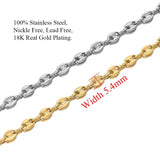 1m Stainless Steel Oval Coffee Bean Link Chains for DIY Jewelry Making