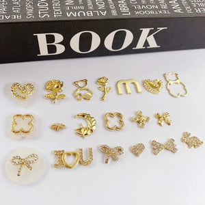 10pcs Flower Heart Butterfly Sticker Pendants for DIY Crafts