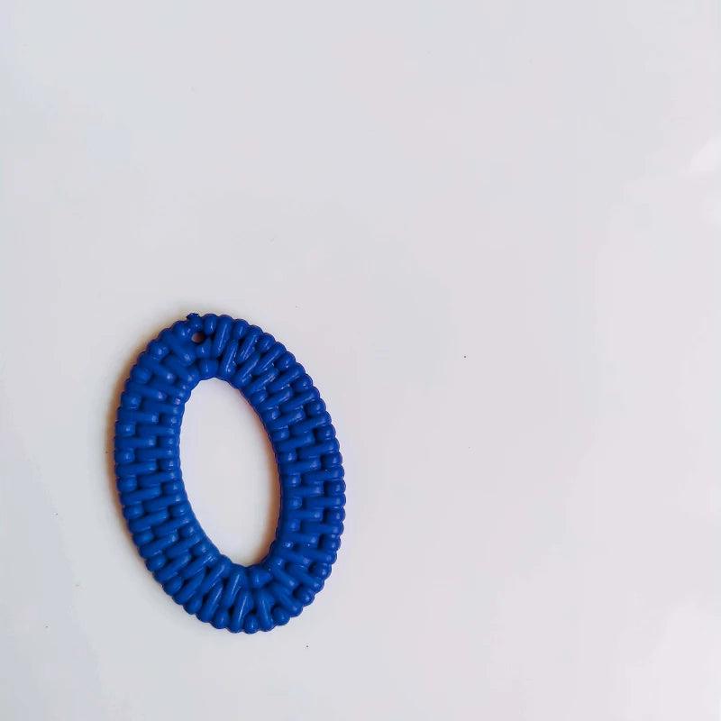 Acrylic Oval Shape Weave Pendant Charms Jewelry Finding Diy 10pcs