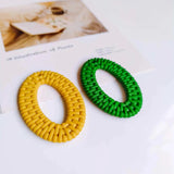 Acrylic Oval Shape Weave Pendant Charms Jewelry Finding Diy 10pcs