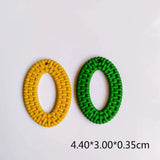 Acrylic Oval Shape Weave Pendant Charms Jewelry Finding Diy 10pcs