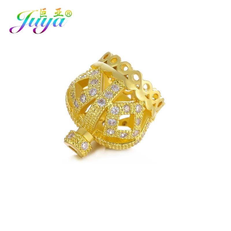 4Pcs/Lot Crown Bead Caps for DIY Jewelry Making