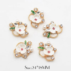 24mm Resin Diamond Floral Buttons for Clothing Decoration