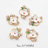 24mm Resin Diamond Floral Buttons for Clothing Decoration