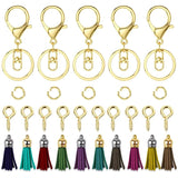 30 Pcs Key Chain Rings Tassel Pendants Hardware DIY Crafts Earrings Supplies
