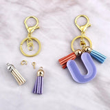 30 Pcs Key Chain Rings Tassel Pendants Hardware DIY Crafts Earrings Supplies