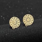 10pcs Stainless Steel Ear Stud Components with Earnuts for Earring Making