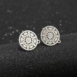 10pcs Stainless Steel Ear Stud Components with Earnuts for Earring Making