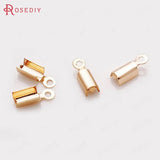 10PCS 11*3.5MM Champagne Brass Rope Ends Fastener Clasps Crimp Clasps