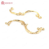 6PCS 40*13MM 24K Brass S Shape Connect Charms for DIY Jewelry