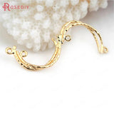 6PCS 40*13MM 24K Brass S Shape Connect Charms for DIY Jewelry