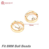 10PCS 10MM 18K Brass Connect Beads 2-Holes Circle Jewelry Making DIY