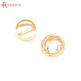 10PCS 10MM 18K Brass Connect Beads 2-Holes Circle Jewelry Making DIY