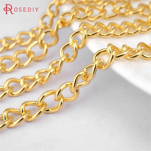2M 8x5MM Champagne Iron Chain Connect Necklace Chains Diy Jewelry Findings