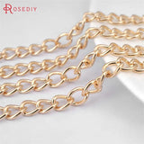 2M 8x5MM Champagne Iron Chain Connect Necklace Chains Diy Jewelry Findings