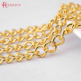 2M 8x5MM Champagne Iron Chain Connect Necklace Chains Diy Jewelry Findings