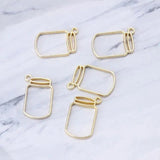 N80E 5Pcs Floating Bottles Metal Frame Pendant Bezels