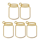 N80E 5Pcs Floating Bottles Metal Frame Pendant Bezels