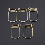 N80E 5Pcs Floating Bottles Metal Frame Pendant Bezels