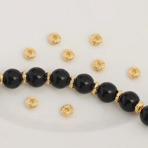 20pcs 18K Flat Round Twist Spacer Beads Three Layer Winding