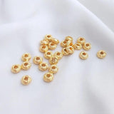 20pcs 18K Flat Round Twist Spacer Beads Three Layer Winding