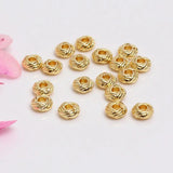 20pcs 18K Flat Round Twist Spacer Beads Three Layer Winding