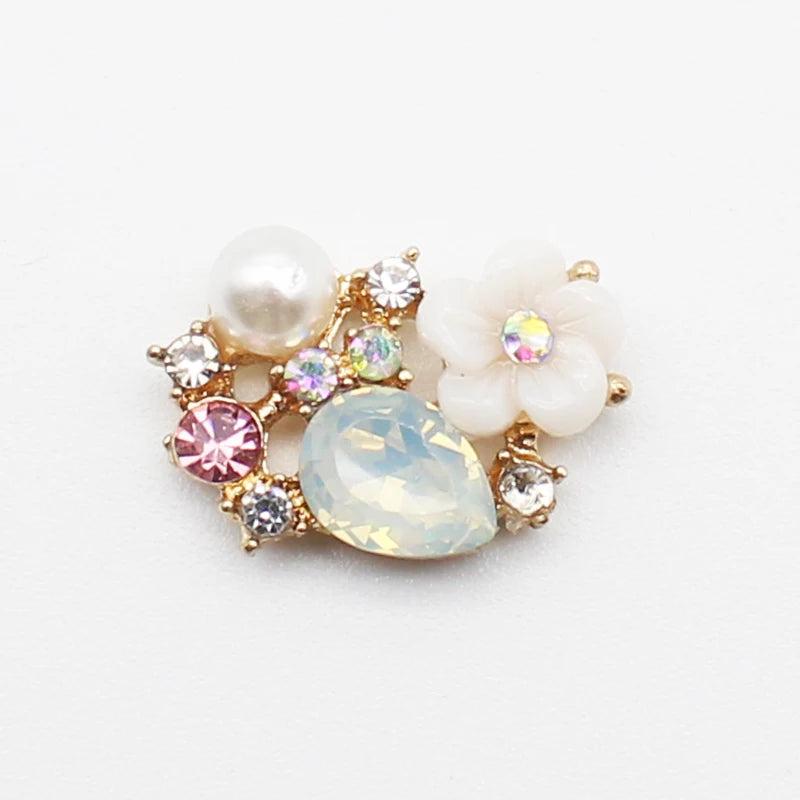 Crystal Flower Jewelry Accessories Silver Stone Decoration