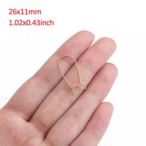 20pcs 18K Plated Brass French Earring Kidney Ear Wires for DIY Jewelry