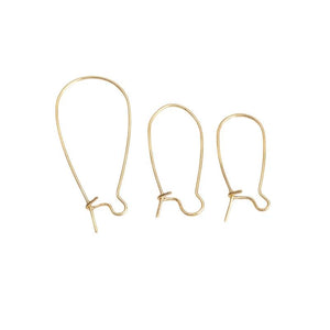 20pcs 18K Plated Brass French Earring Kidney Ear Wires for DIY Jewelry
