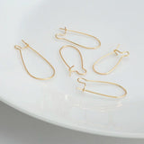 20pcs 18K Plated Brass French Earring Kidney Ear Wires for DIY Jewelry