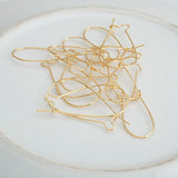 20pcs 18K Plated Brass French Earring Kidney Ear Wires for DIY Jewelry