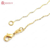 2PCS 24K Copper Necklace Chains with Lobster Clasps for Jewelry Making