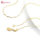 2PCS 24K Copper Necklace Chains with Lobster Clasps for Jewelry Making