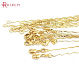 2PCS 24K Copper Necklace Chains with Lobster Clasps for Jewelry Making