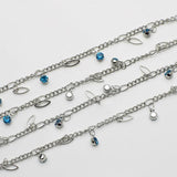 1m Crystal Bead Chain Silver KC Necklace Accessory for DIY Crafts