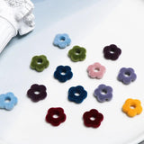 Vintage Acrylic Bead DIY Hand Jewelry Earring - Flocking Hollow Out Small Flower