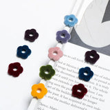 Vintage Acrylic Bead DIY Hand Jewelry Earring - Flocking Hollow Out Small Flower