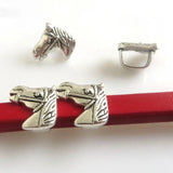 5PCS Horse Head Sliders for 10x6mm Leather Bracelet Making