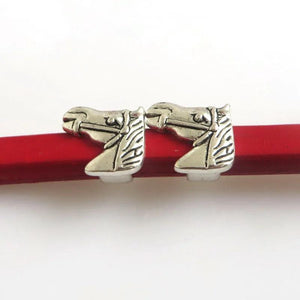 5PCS Horse Head Sliders for 10x6mm Leather Bracelet Making