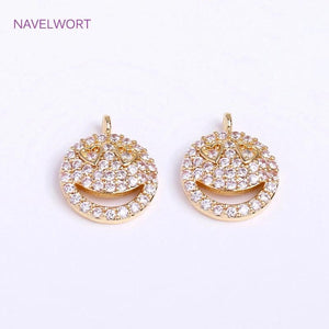 8.8mm Zircon Smile Charms for Jewelry Making